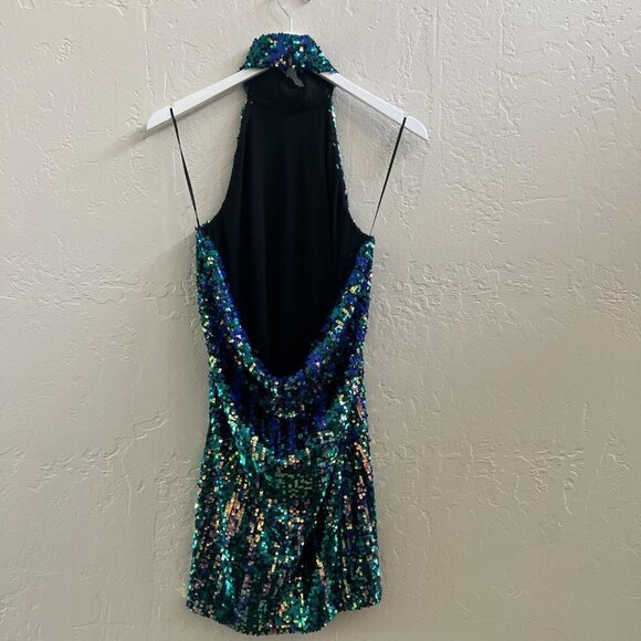 NEW ALIX NYC Sedgwick Sequin Halter Open Back Mini Dress - Picture 7 of 8